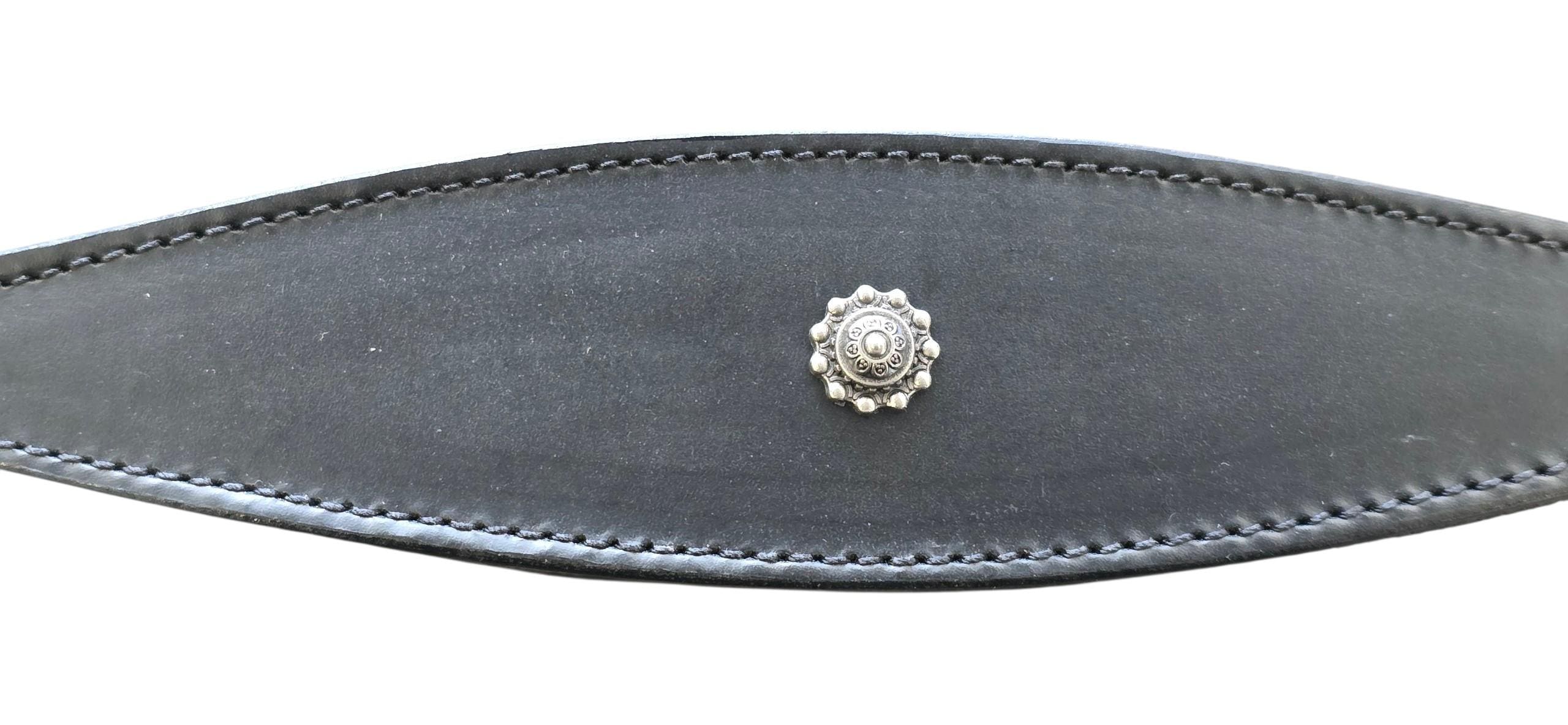 Leather Collar For Sighthound Whippet Greyhound Lurcher Decorative Stud Design DS 7