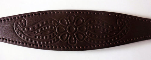 Brown Paisley Embossed Leather Whippet Collar Greyhound Collar Dog Collars Galgo