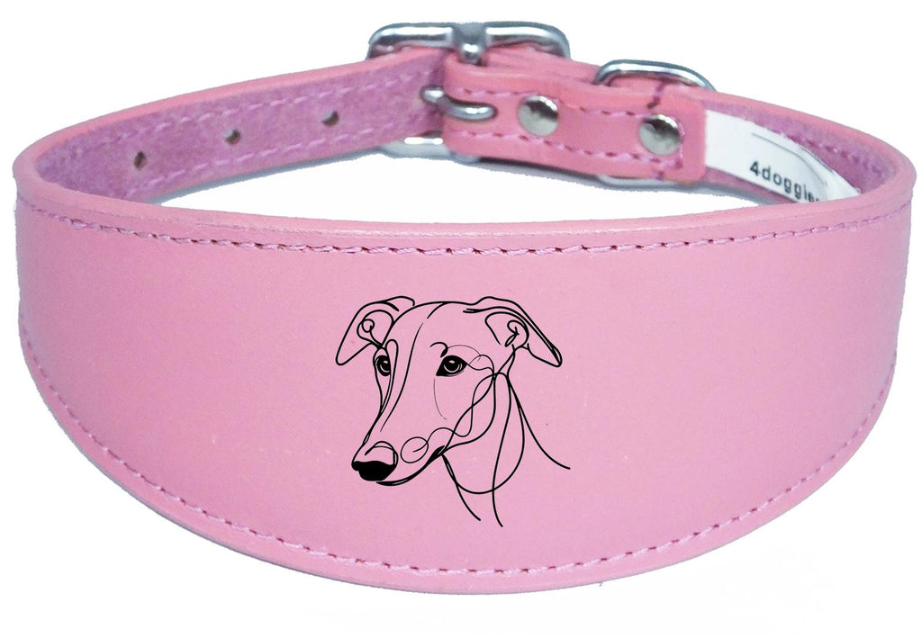 Leather Greyhound Sighthound Whippet Dog Collar with Padded Backing NL 8