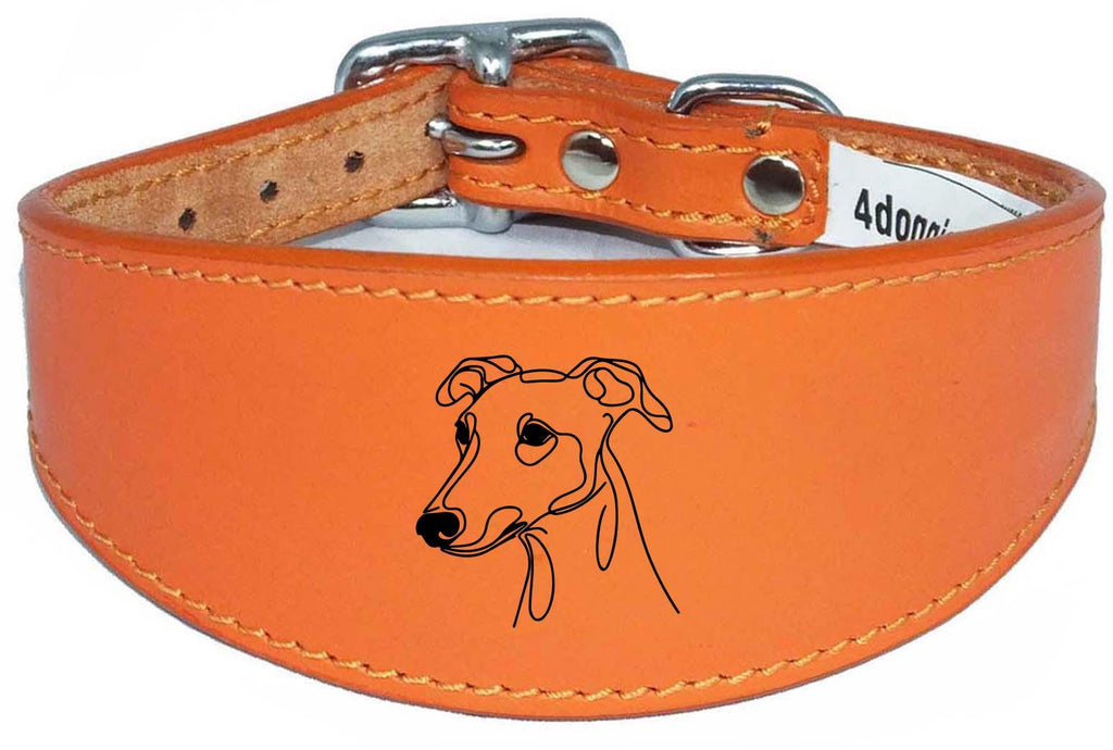 Sighthound Leather Handmade Wide Collar For Greyhound Whippet NL 39