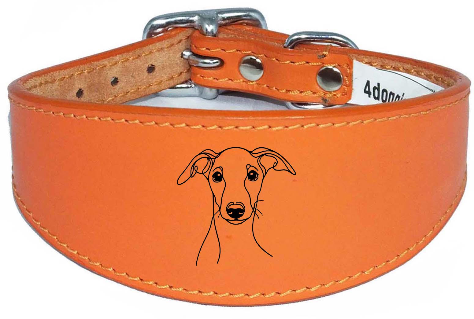 Wide Whippet Dog Collar Greyhound Sighthound  with Padded Backing NL 12