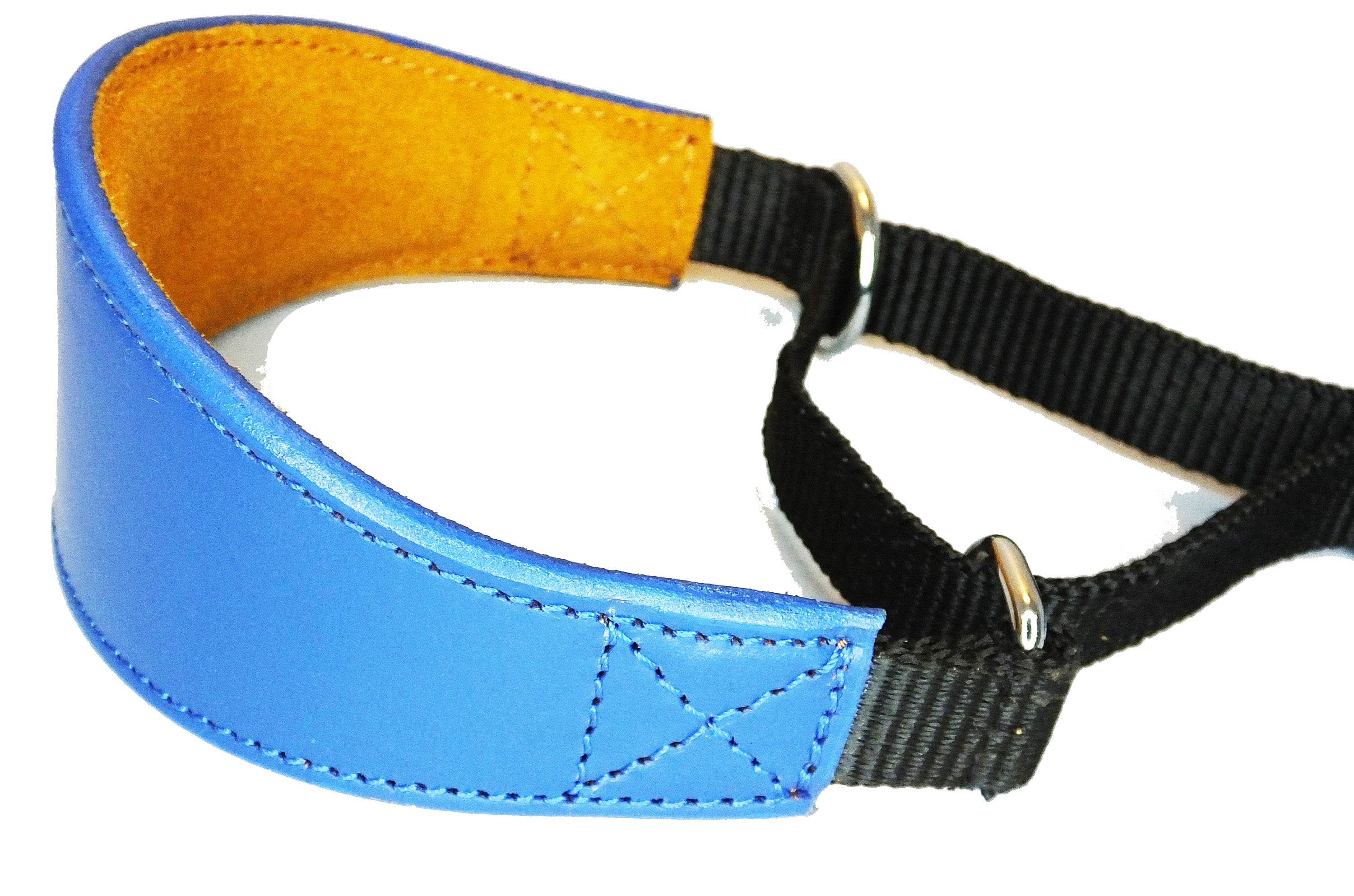 Greyhound Whippet Leather Dog Collar Padded Suede Backing Hound Martingale D15