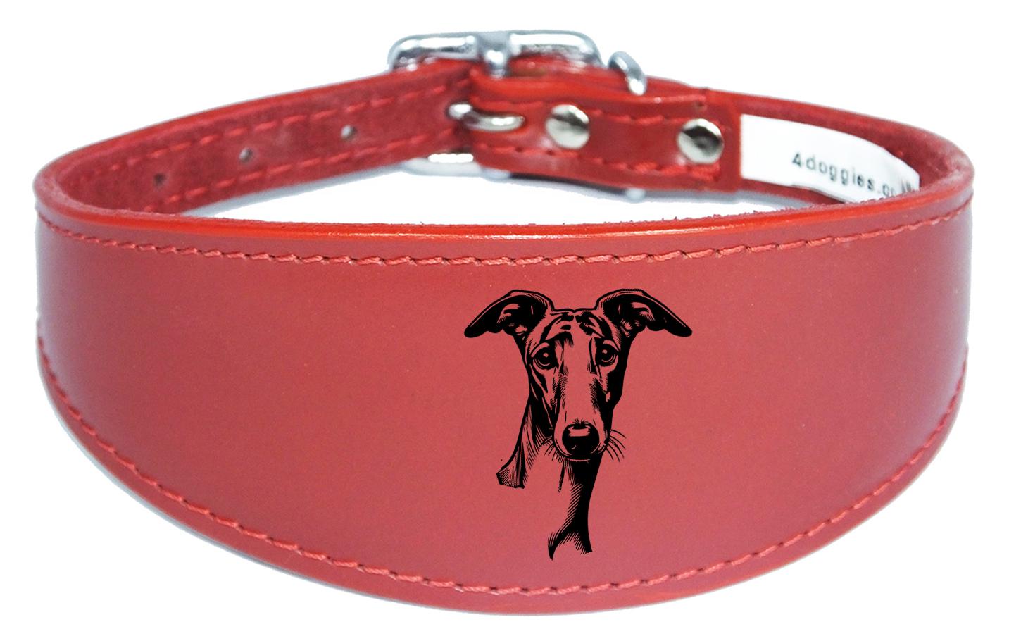 Whippet Greyhound Handmade Wide Leather Collar For Sighthound NL 42
