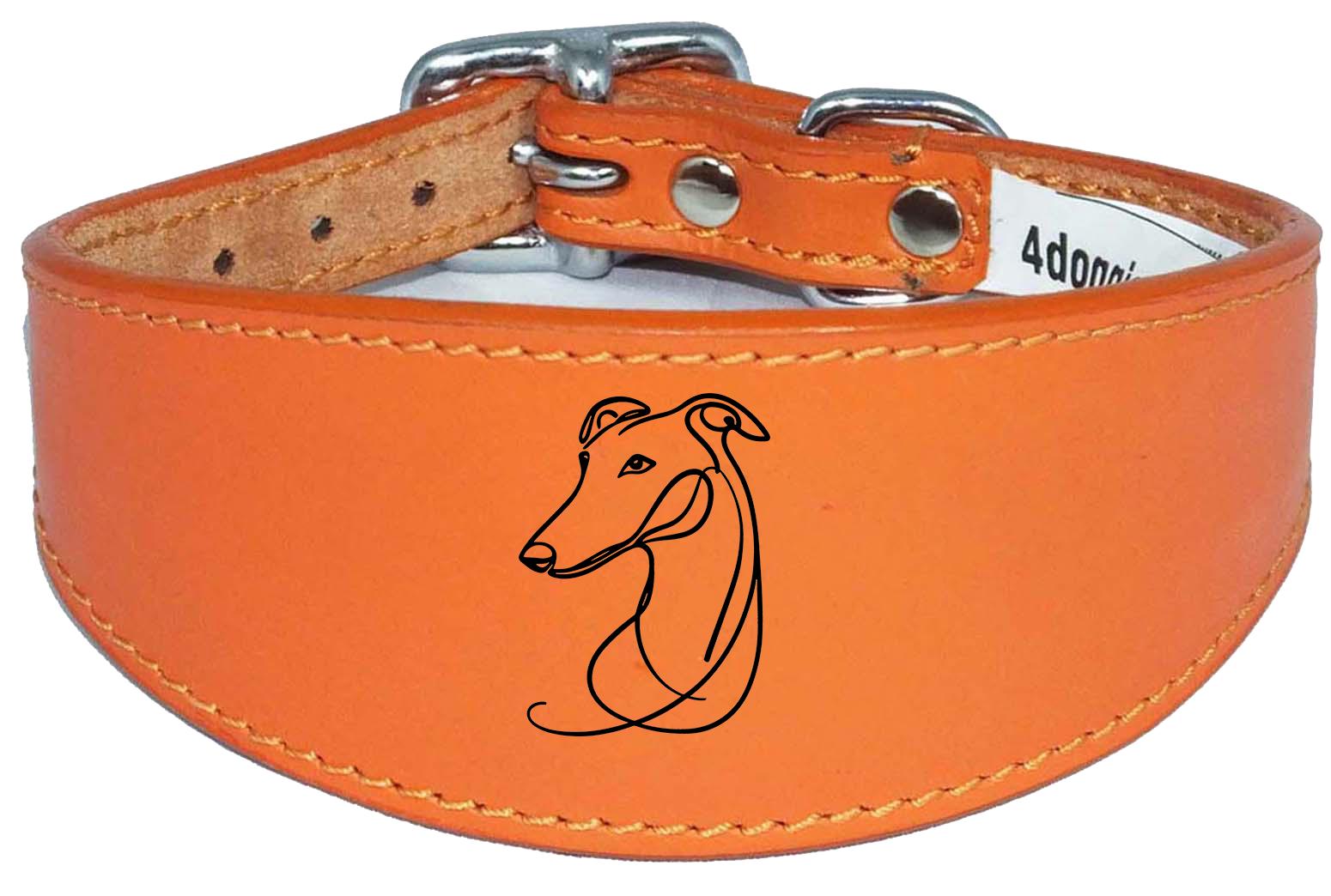 Sighthound Greyhound Whippet Wide Dog Collar with Padded Backing NL 16
