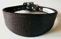 Brown Paisley Embossed Leather Whippet Collar Greyhound Collar Dog Collars Galgo