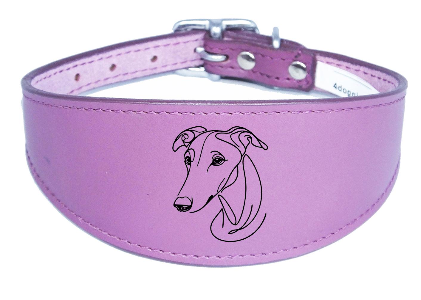 Wide Whippet Dog Collar Greyhound Sighthound with Padded Backing NL 13