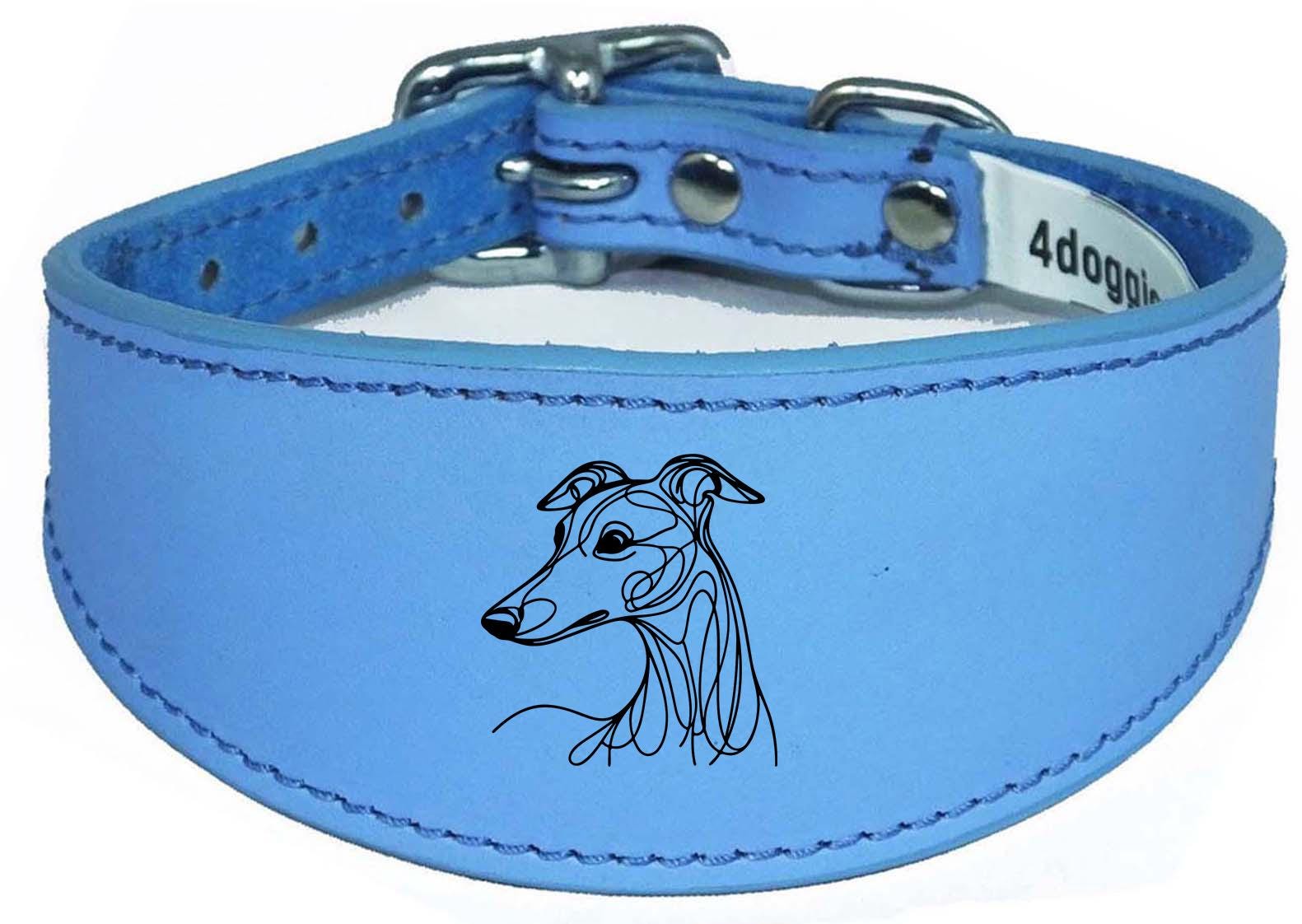 Padded Leather Collar Iggy Greyhound Whippet Sighthound NL 30