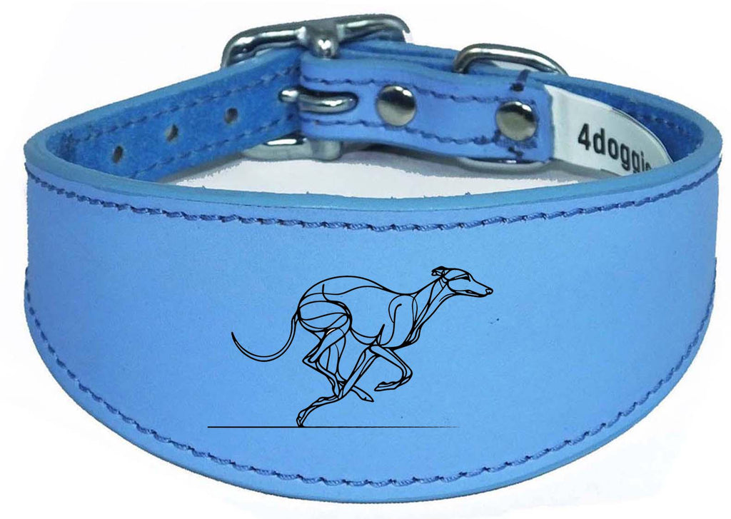 Greyhound Sighthound Whippet Wide Dog Collar with Padded Backing NL 15