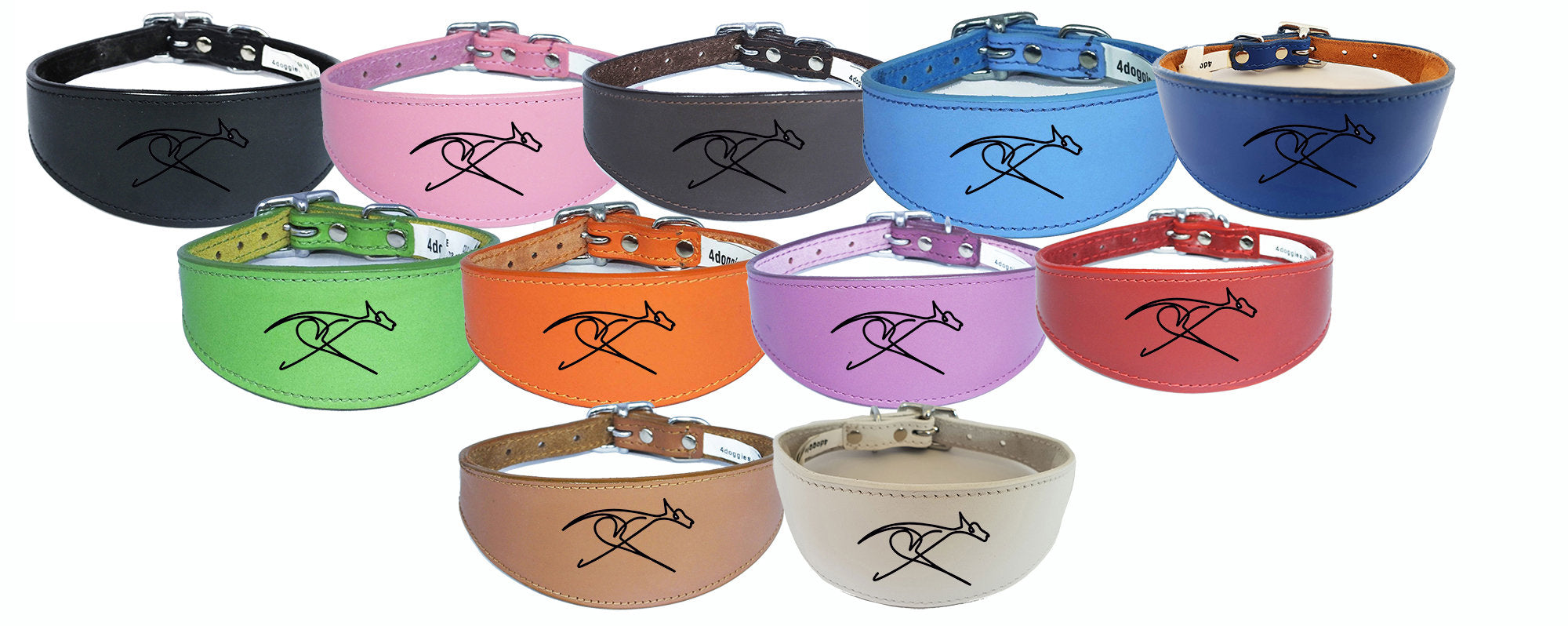 Italian Greyhound Whippet Collar Greyhound Sighthound Leather Padded Backing D45