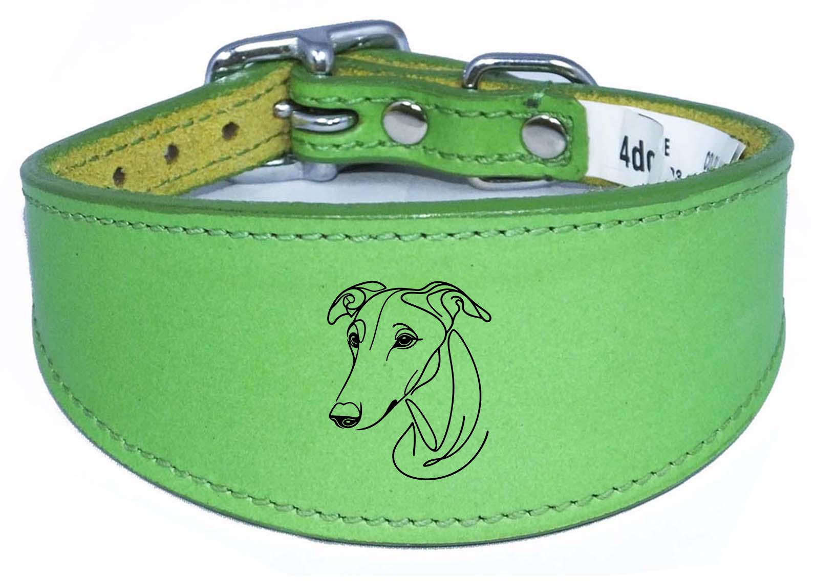Wide Whippet Dog Collar Greyhound Sighthound with Padded Backing NL 13