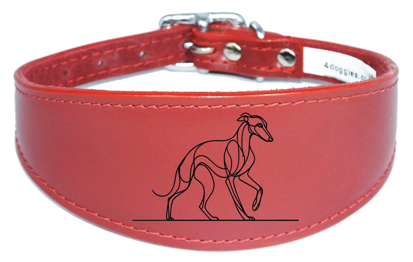 Whippet Wide Dog Collar Greyhound Sighthound with Padded Backing NL 14