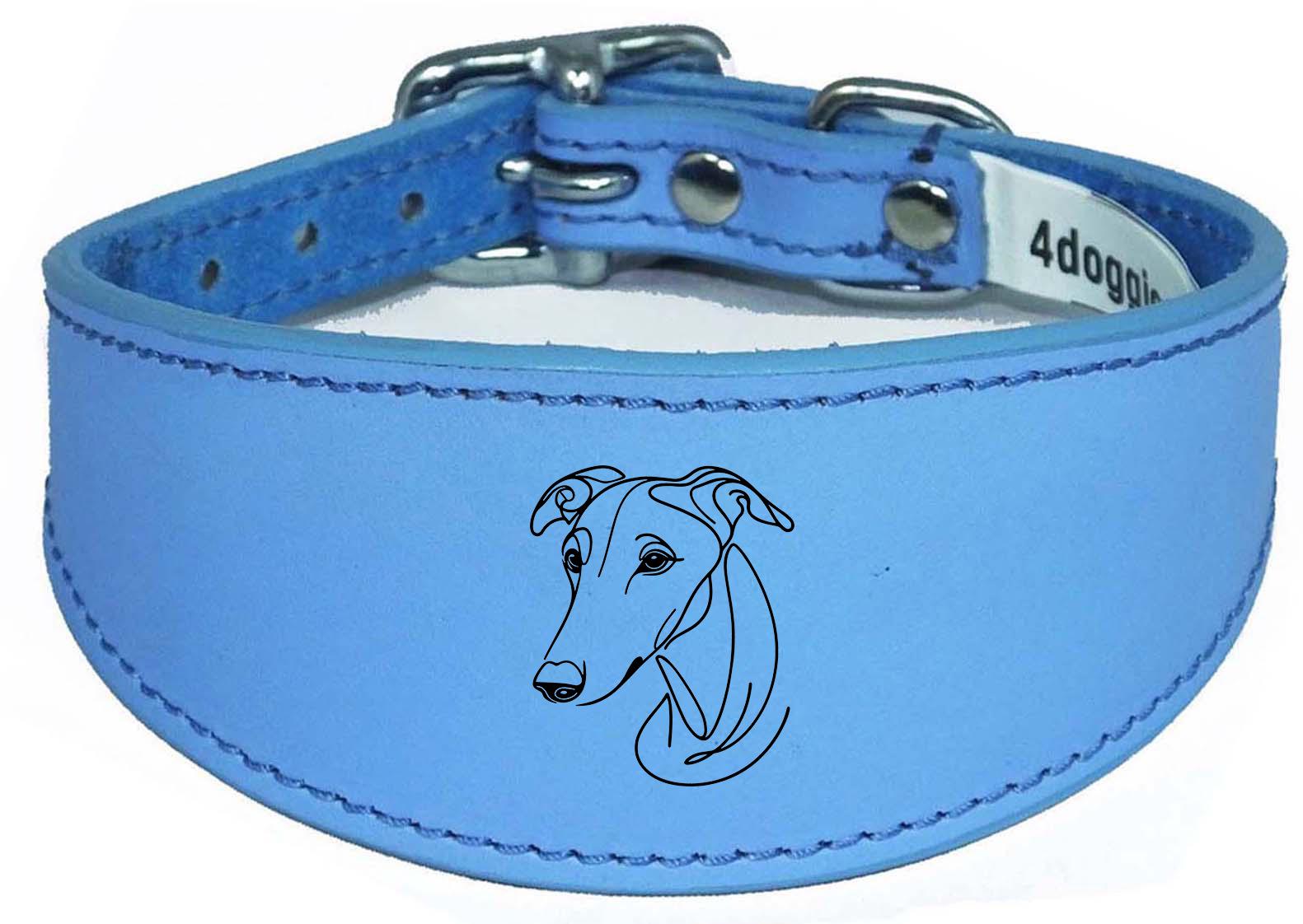 Wide Whippet Dog Collar Greyhound Sighthound with Padded Backing NL 13