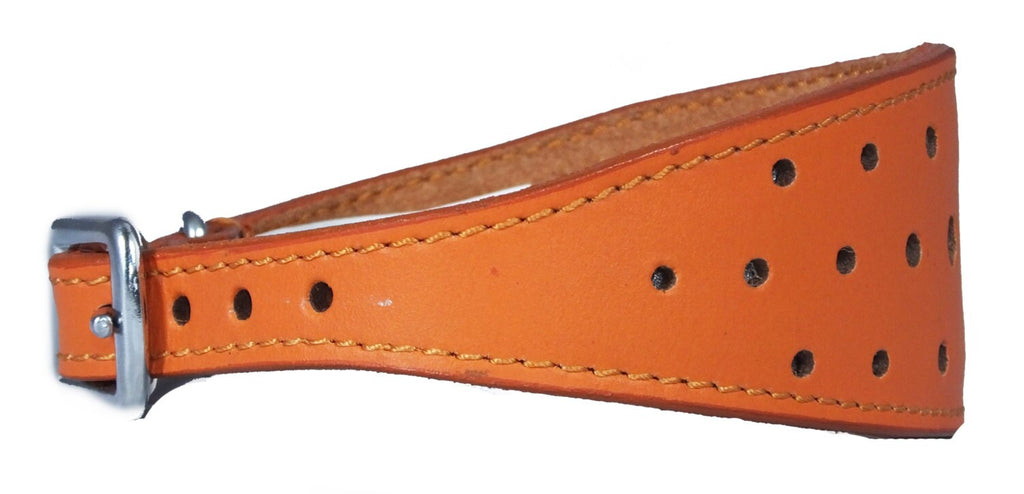 Orange Circle Glitter Design Leather Whippet Collar Greyhound Collar Sight hound Dogs Collar