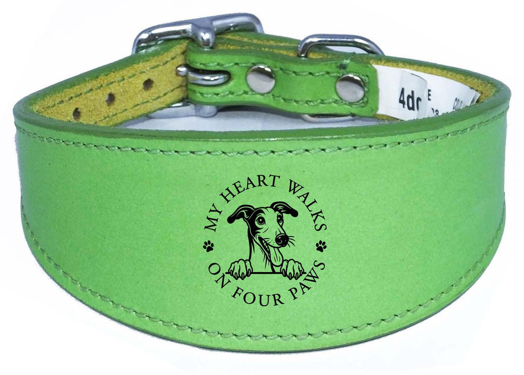Greyhound Whippet Handmade Wide Leather Collar For Sighthound NL 41