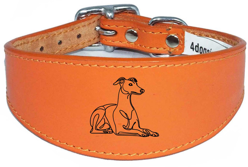 Wide Leather Collar For Greyhound Whippet Sighthound NL 32