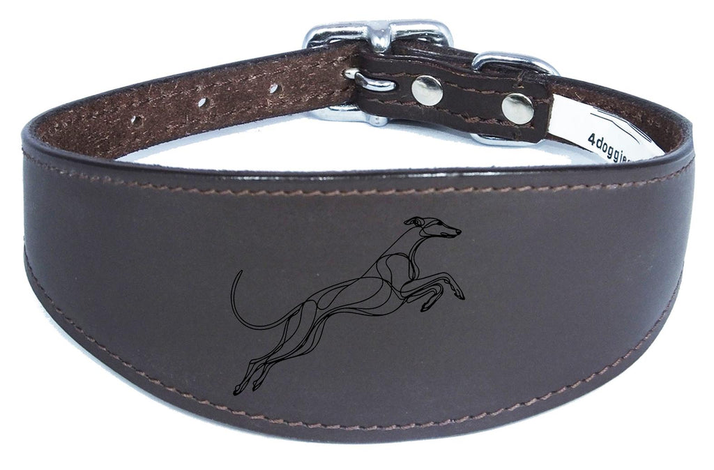 Sighthound Whippet Collar Luxury Padded Leather Handmade in the UK NL 19