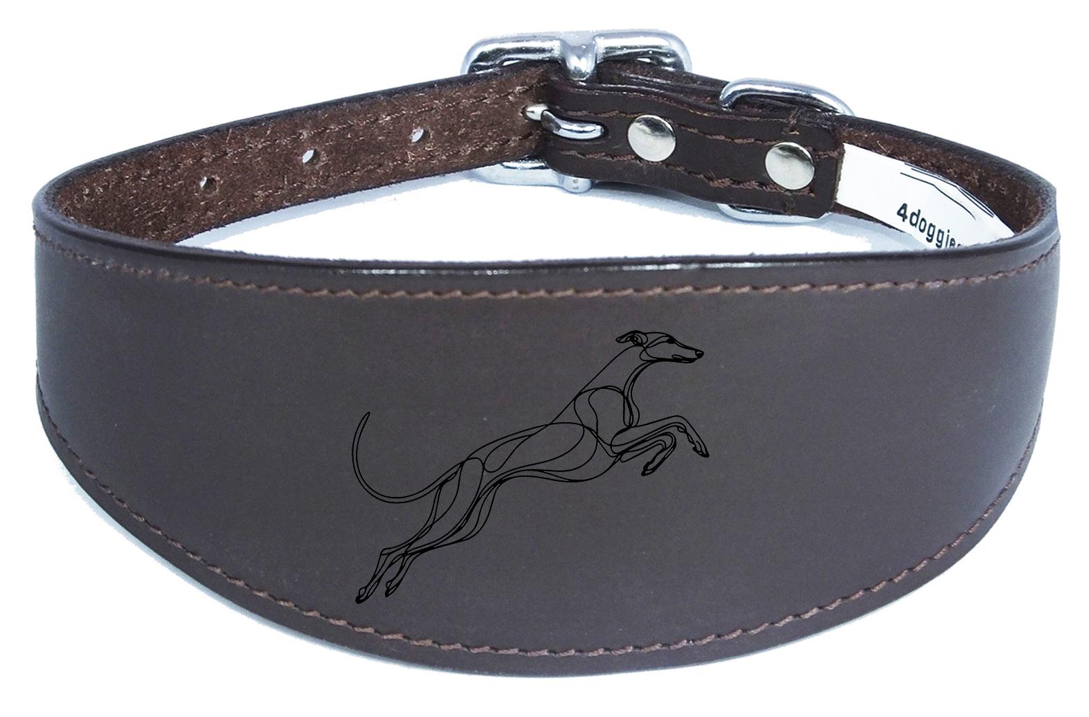 Sighthound Whippet Collar Luxury Padded Leather Handmade in the UK NL 19