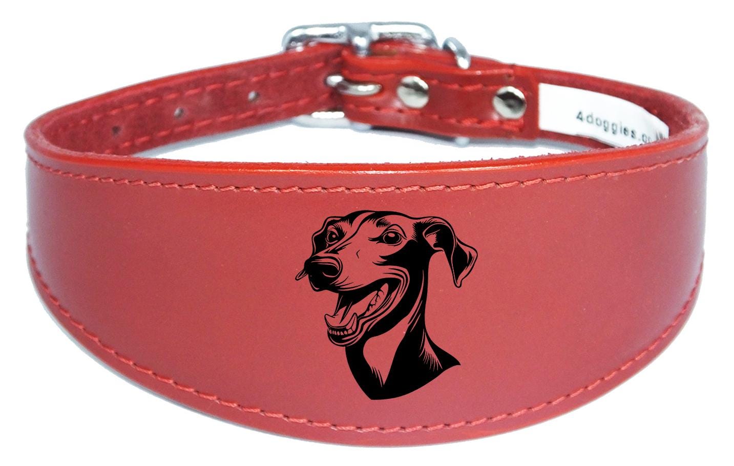 Handmade Wide Leather Sighthound Whippet Greyhound Collar NL 44