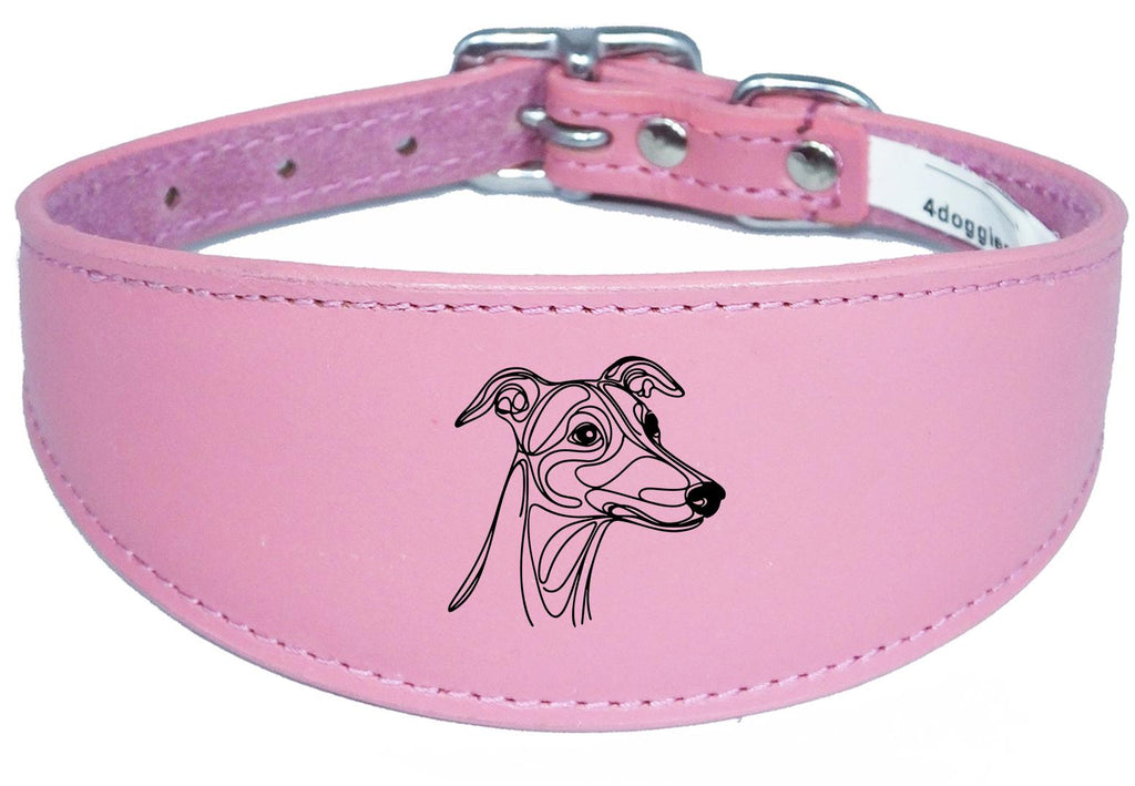 Wide Leather Collar For Greyhound Whippet Sighthound NL 33