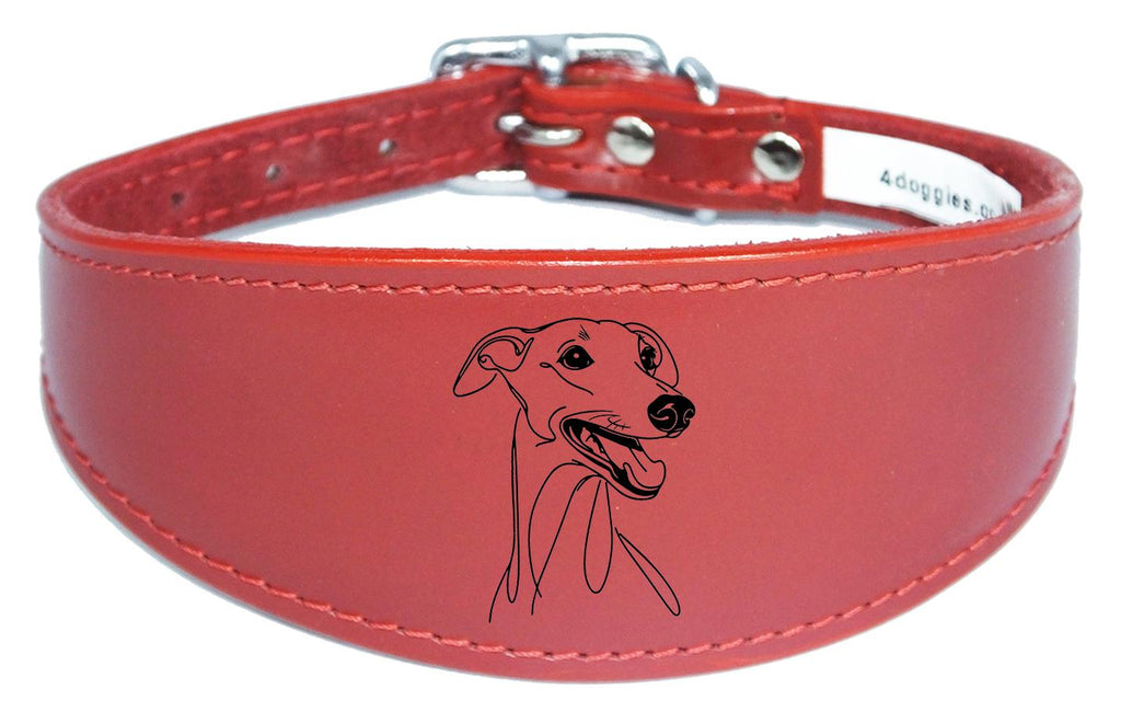 Leather Sighthound Greyhound Whippet Dog Collar with Padded Backing NL 4