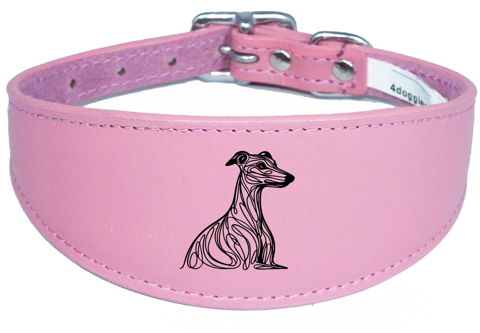 Wide Leather Handmade Collar For Greyhound Whippet Sighthound NL 37