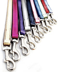 Leather Foil Dog Leads Leashes 100 cm Long 1 cm Wide, Long Dog Lead