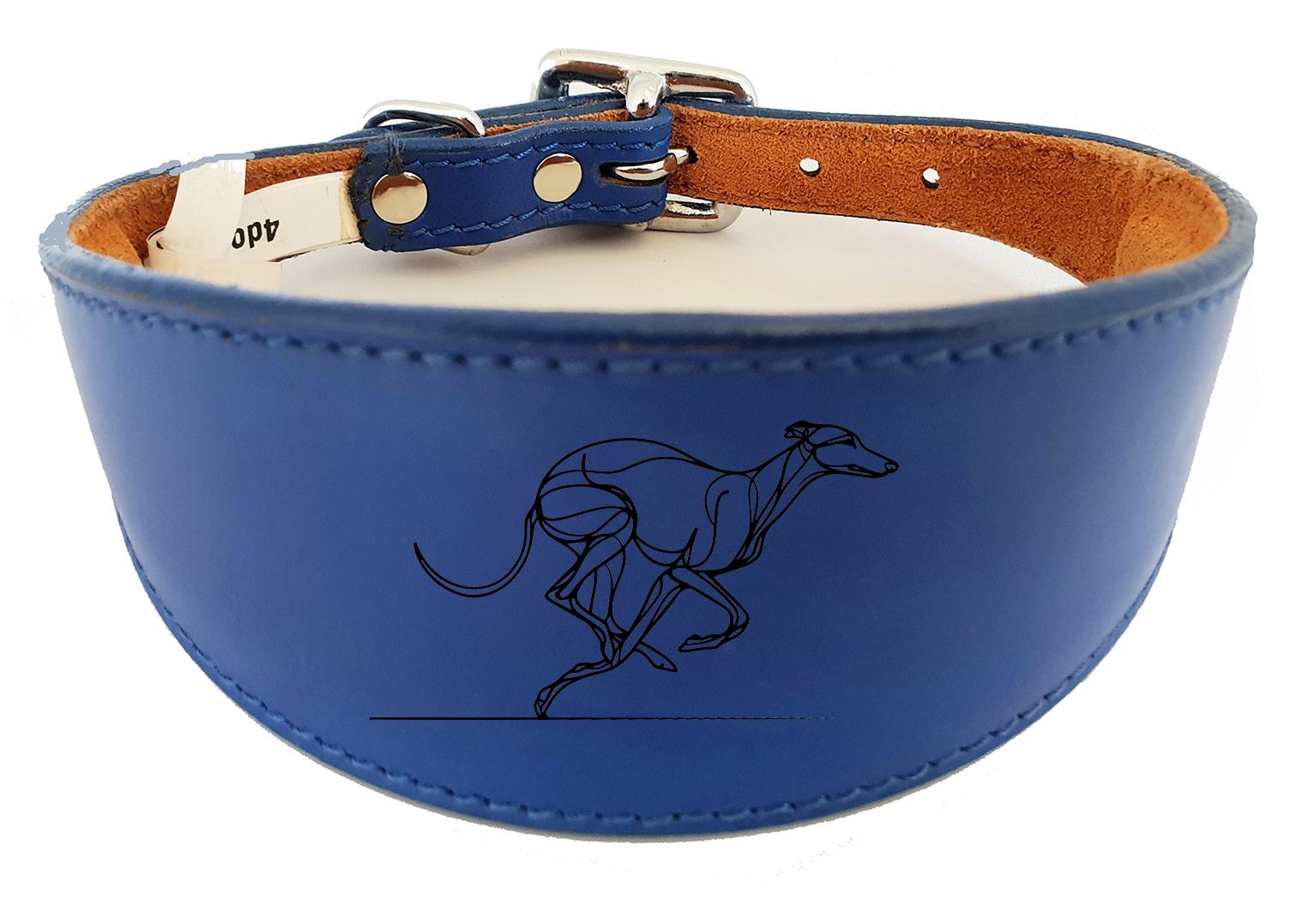 Greyhound Sighthound Whippet Wide Dog Collar with Padded Backing NL 15