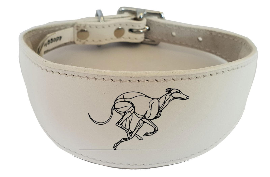 Greyhound Sighthound Whippet Wide Dog Collar with Padded Backing NL 15