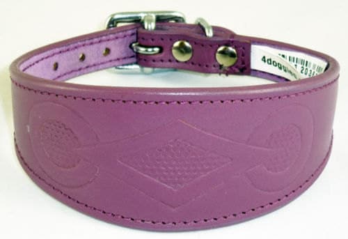 Purple Retro Embossed Leather Whippet Collar Greyhound Collar Dog Collars Galgo