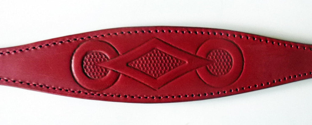 Red Retro Embossed Leather Whippet Collar Greyhound Collar Dog Collars Galgo