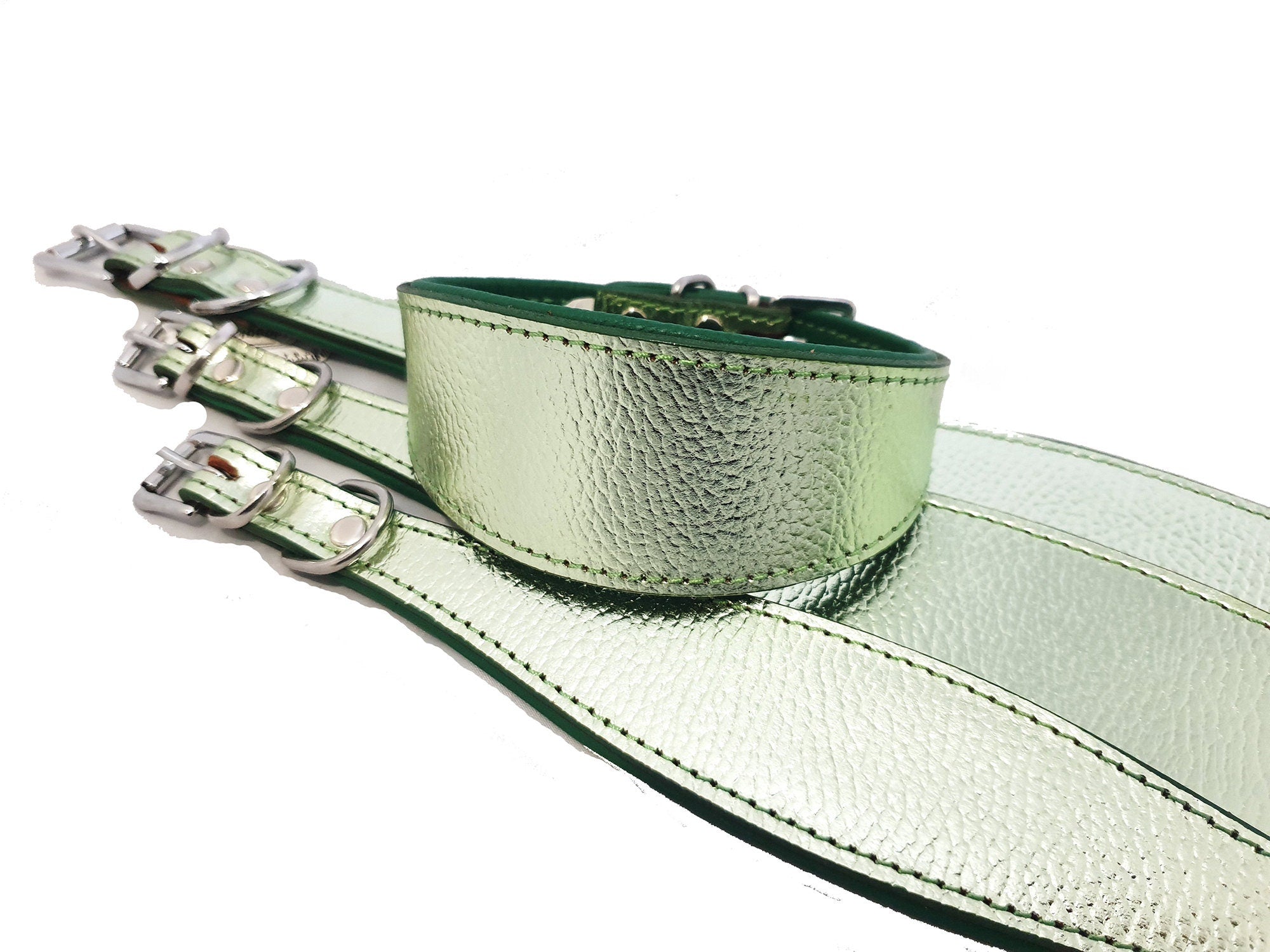 Luxury Foil Leather Dog Collar For Italian Greyhound whippet Sighthound Greyhound