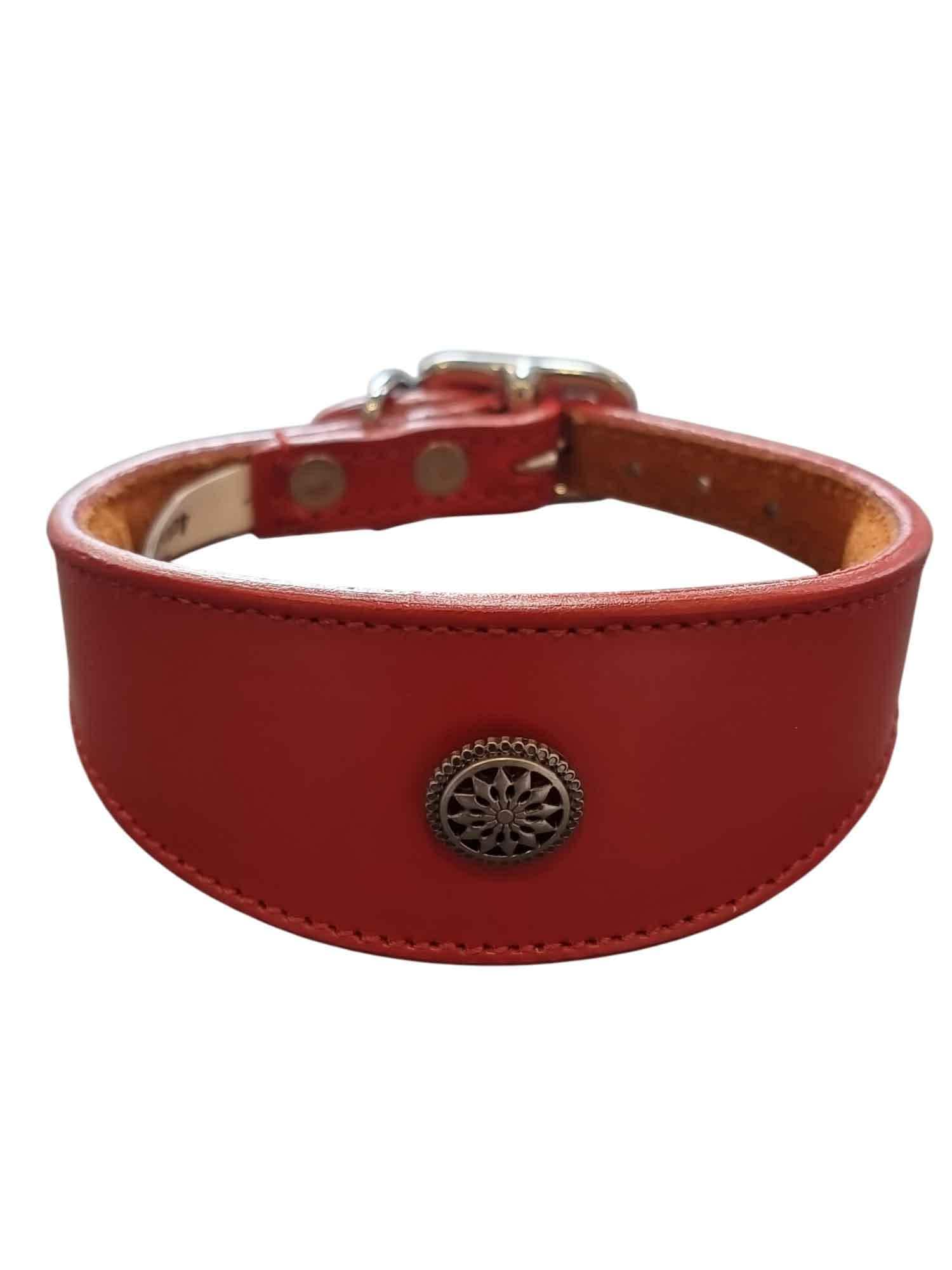 Leather Collar For Whippet Greyhound Lurcher Decorative Stud Design DS 3