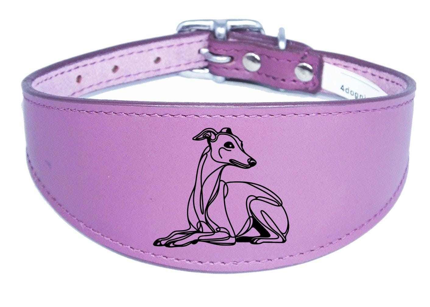 Wide Leather Handmade Collar For Greyhound Whippet Sighthound NL 36