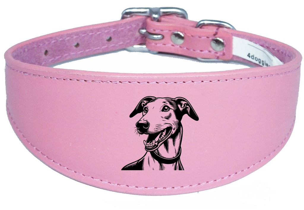 Wide Leather Handmade Sighthound Whippet Greyhound Collar NL 46