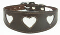 Brown Leather Whippet Collar Greyhound Collar Sparkle Glitter Heart Galgo Podenco Dog