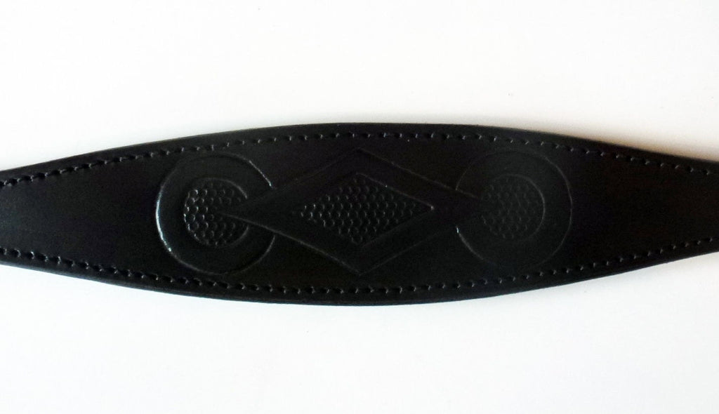 Black Retro Embossed Leather Whippet Collar Greyhound Collar Dog Collars Galgo