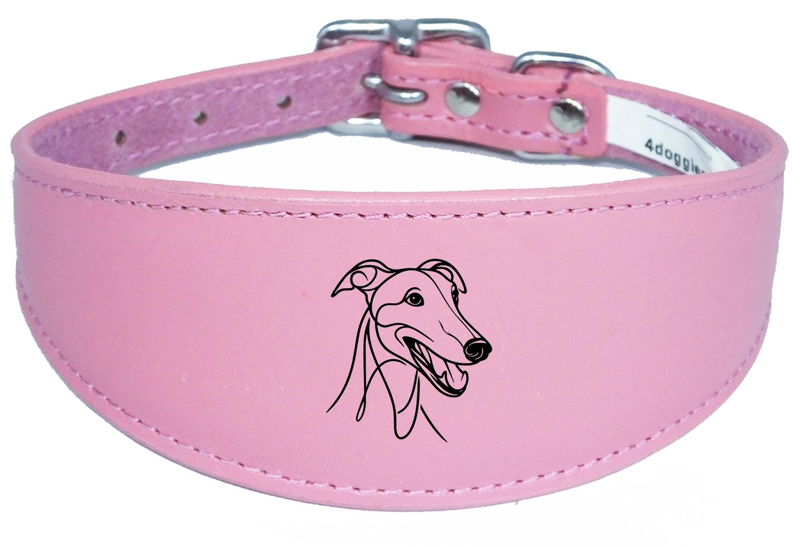 Sighthound Leather Greyhound Whippet Dog Collar with Padded Backing NL 3