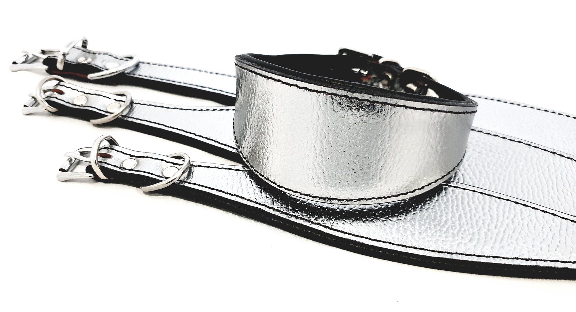 Luxury Foil Leather Dog Collar For Italian Greyhound whippet Sighthound Greyhound