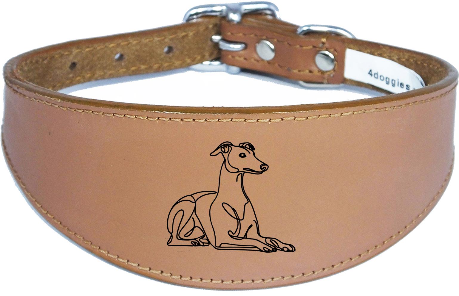 Wide Leather Collar For Greyhound Whippet Sighthound NL 32