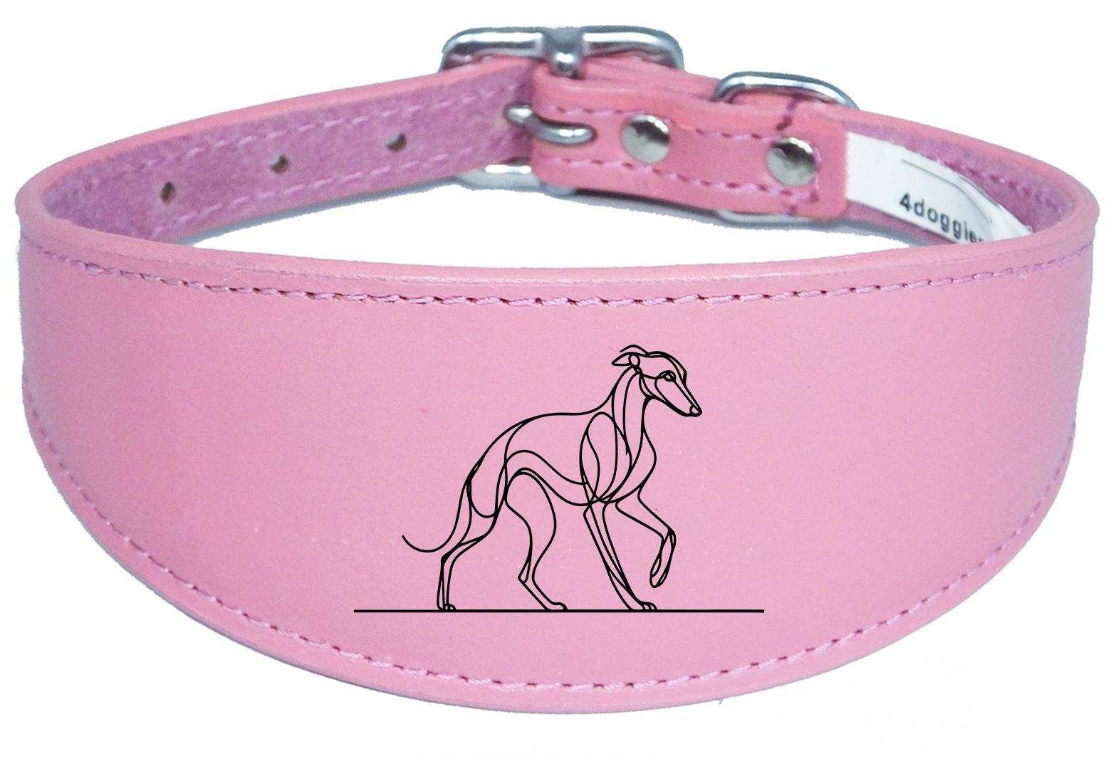 Whippet Wide Dog Collar Greyhound Sighthound with Padded Backing NL 14