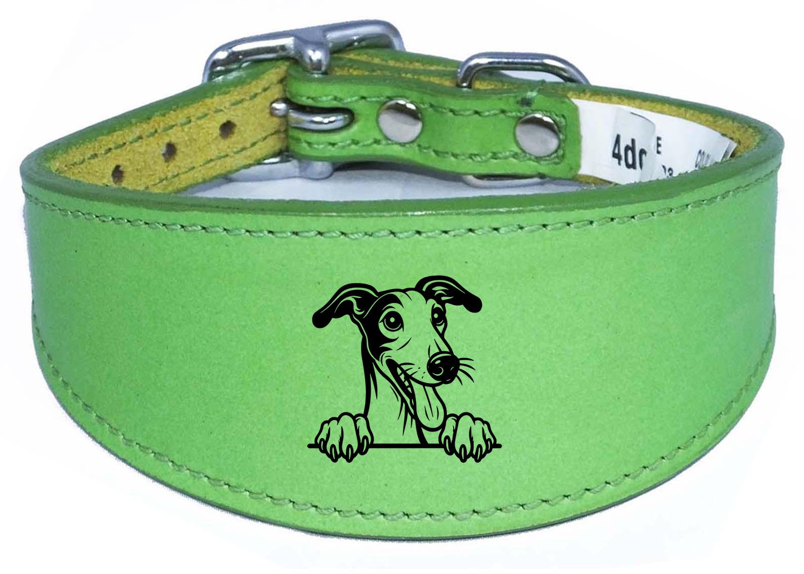 Iggy Greyhound Whippet Sighthound Padded Leather Collar NL 28