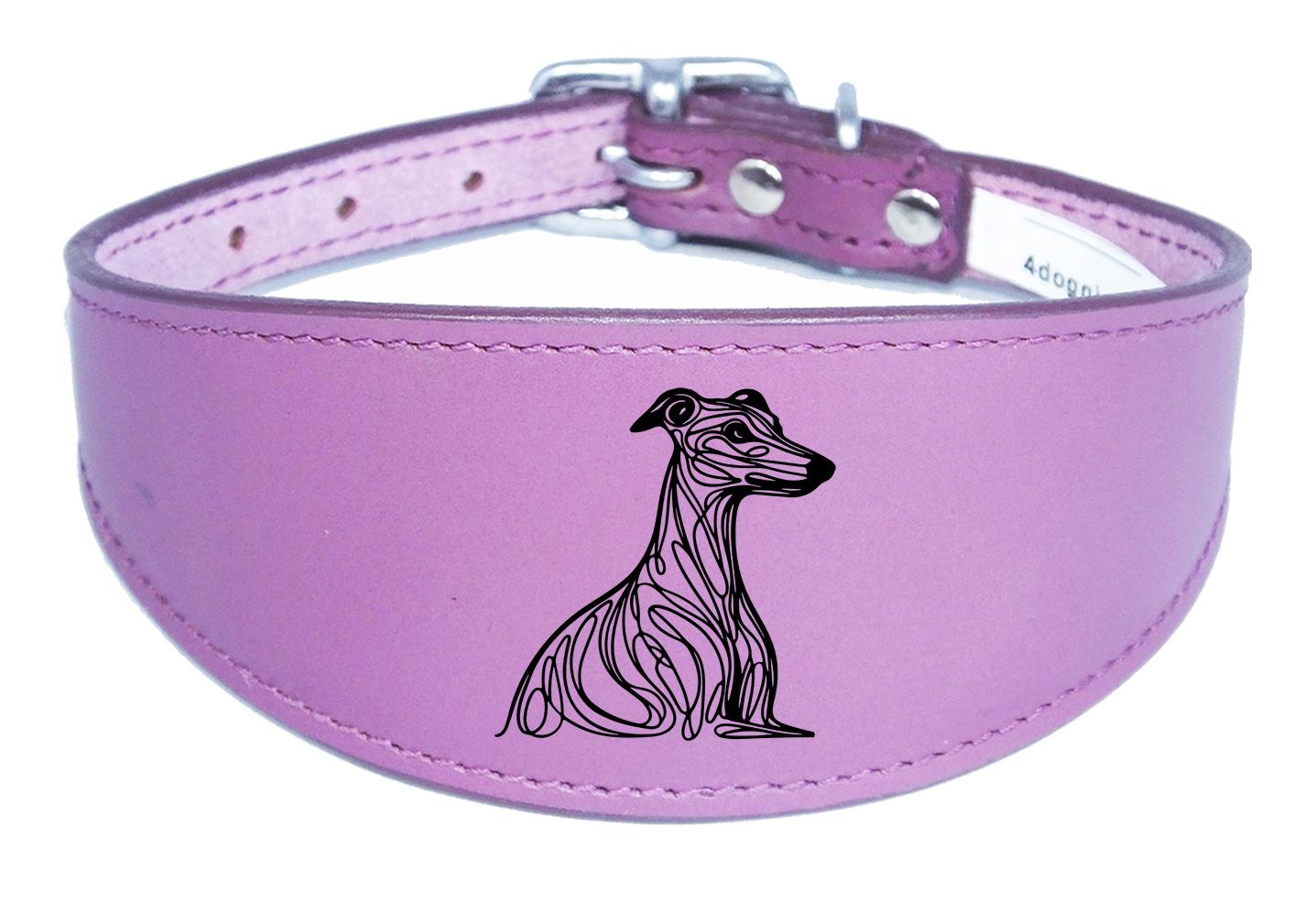 Wide Leather Handmade Collar For Greyhound Whippet Sighthound NL 37