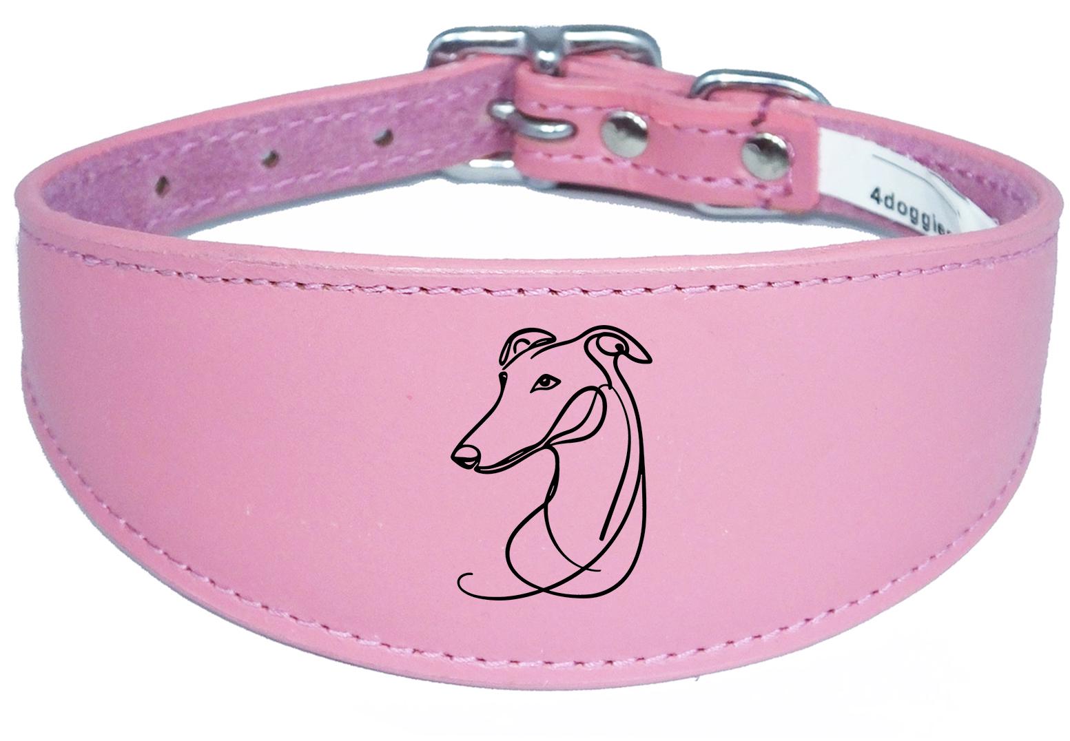 Sighthound Greyhound Whippet Wide Dog Collar with Padded Backing NL 16