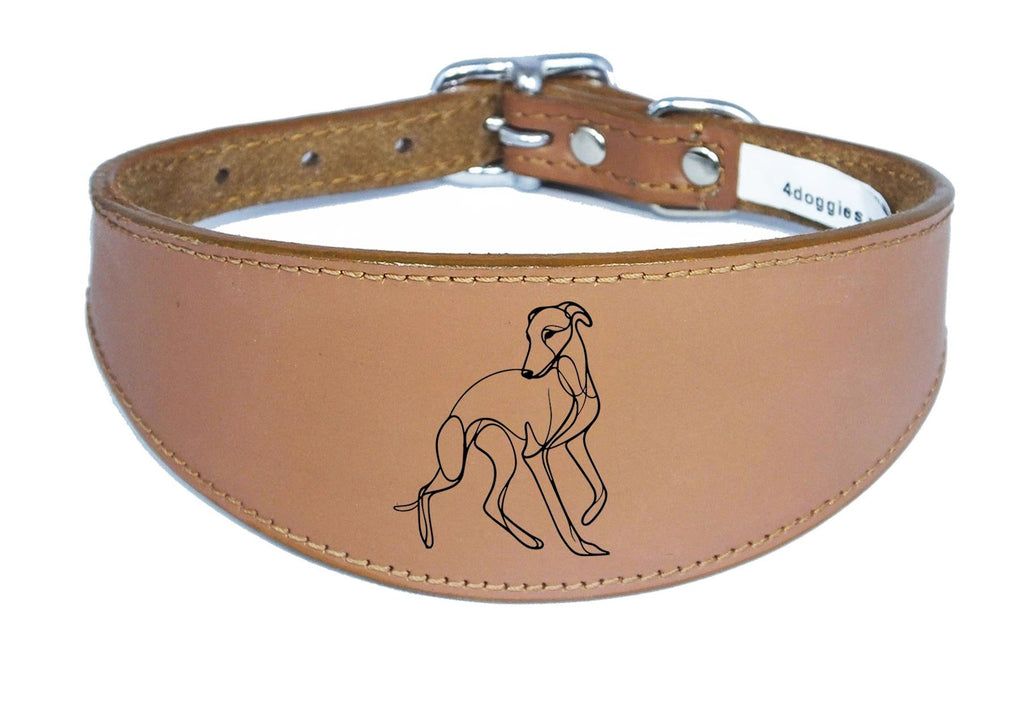 Whippet Sighthound Collar Luxury Padded Leather Handmade in the UK NL 18