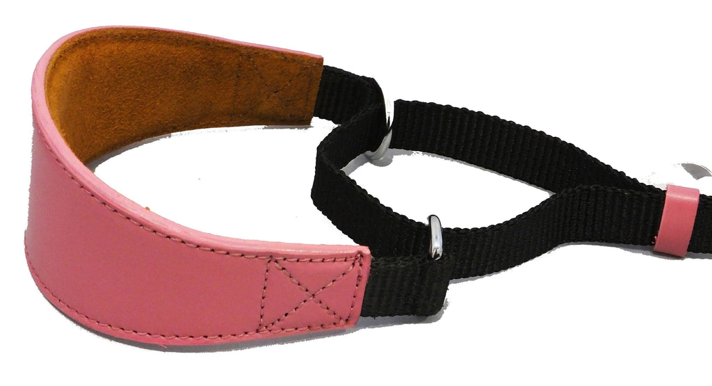 Greyhound Whippet Leather Dog Collar Padded Suede Backing Hound Martingale D14
