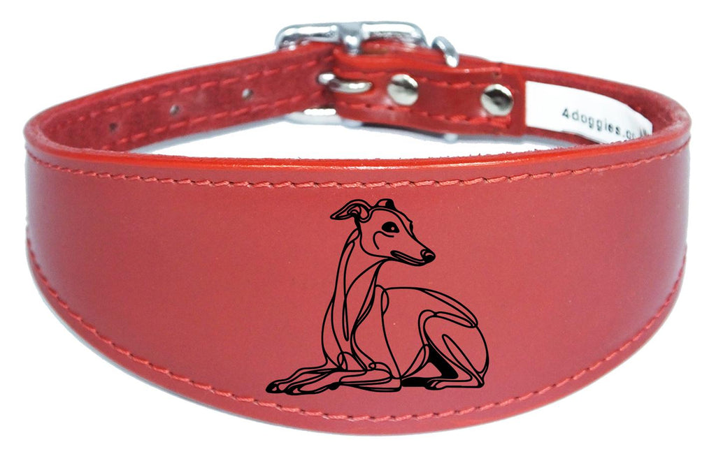 Wide Leather Handmade Collar For Greyhound Whippet Sighthound NL 36
