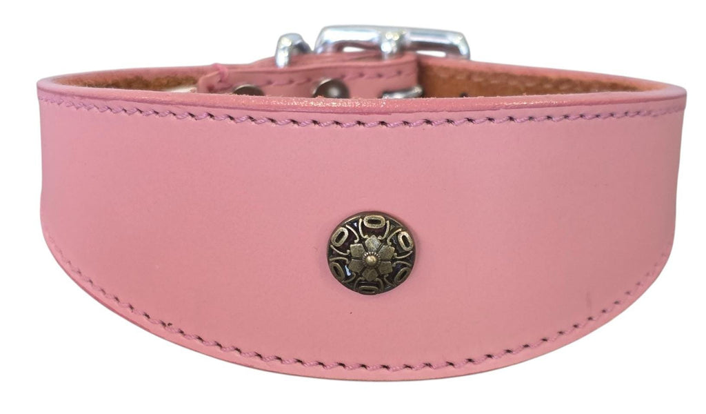 Leather Collar For Sighthound Whippet Greyhound Lurcher Decorative Stud Design DS9