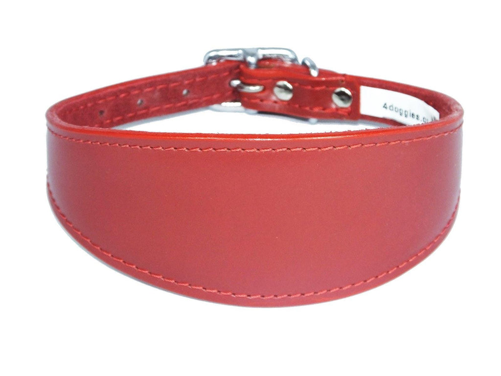 Iggy, Whippet, Greyhound, Lurcher Plain Leather Collar Sude Backing