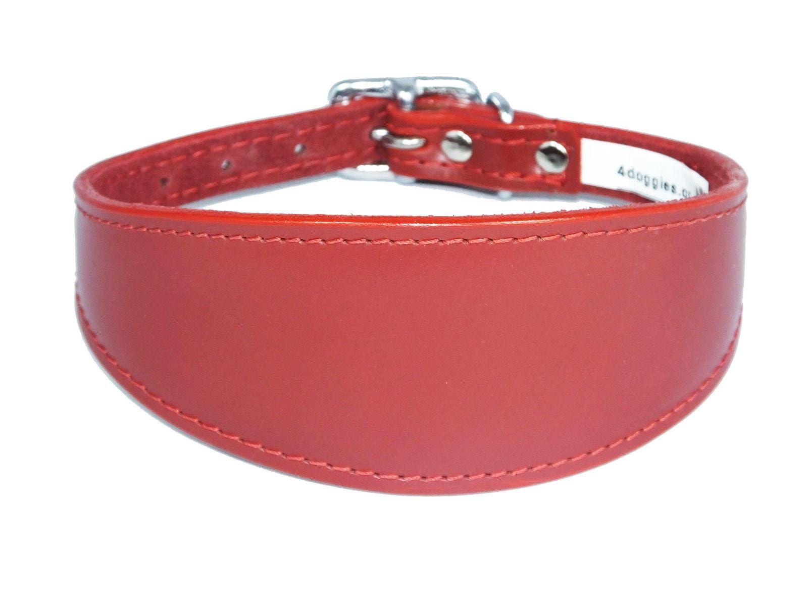 Iggy, Whippet, Greyhound, Lurcher Plain Leather Collar Sude Backing