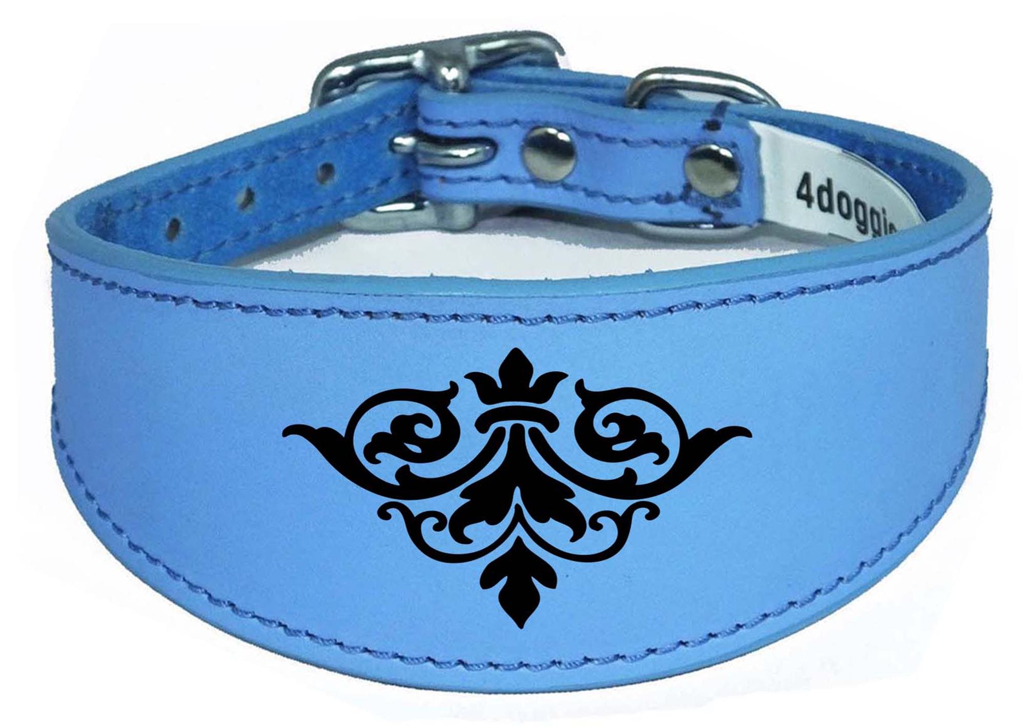 Italian Greyhound Collar Whippet Collar Greyhound Collar Padded Backing Dog Collar Engraved D19